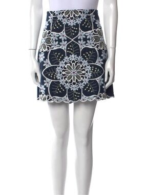 Alice McCall Afternoon Embroidered Skirt Blue Floral